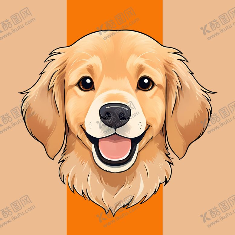 编号：72481402230818047169【酷图网】源文件下载-手绘卡通金毛猎犬
