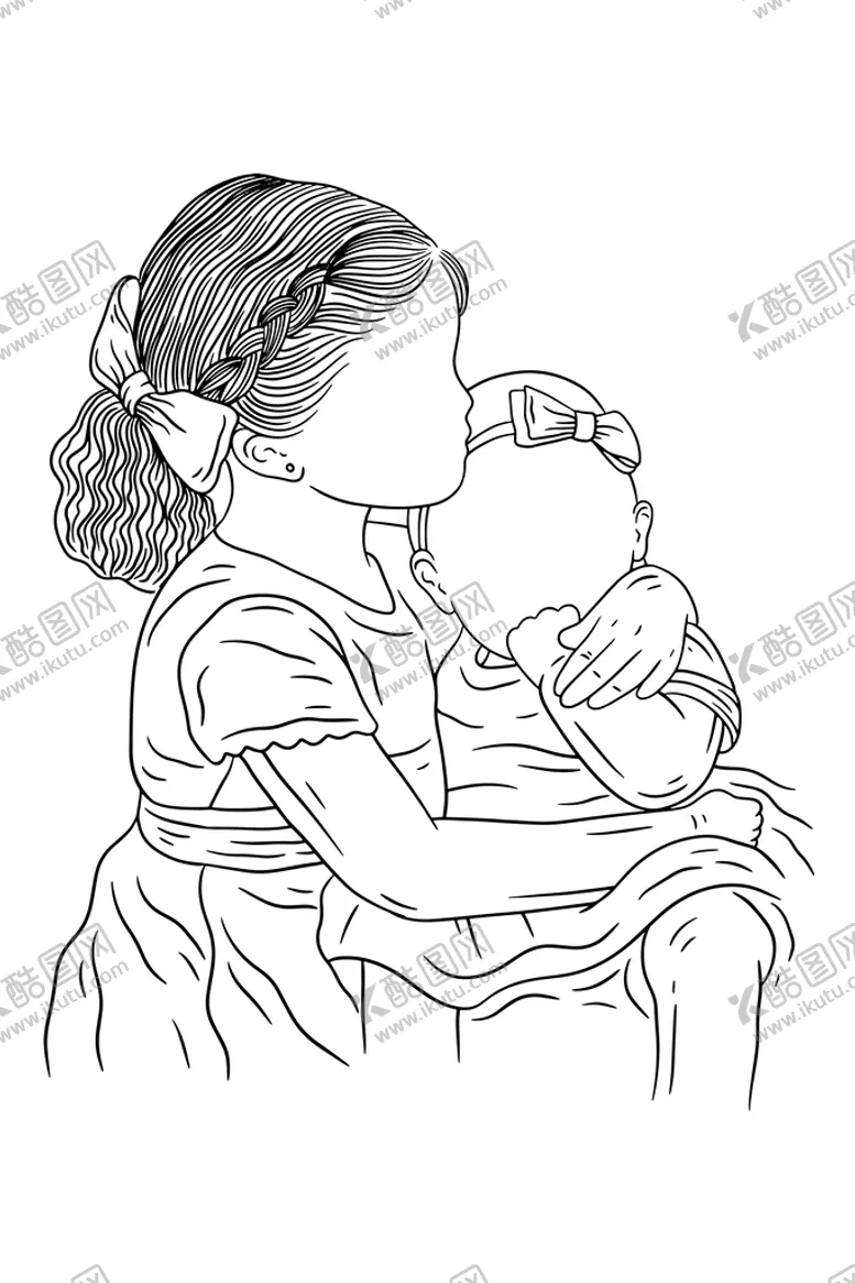 编号：81375009241348051827【酷图网】源文件下载-姐妹插画 