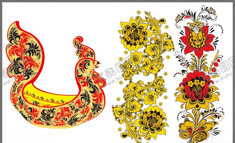 编号：48499610221400077538【酷图网】源文件下载-鸡花纹植物花边艺术花纹