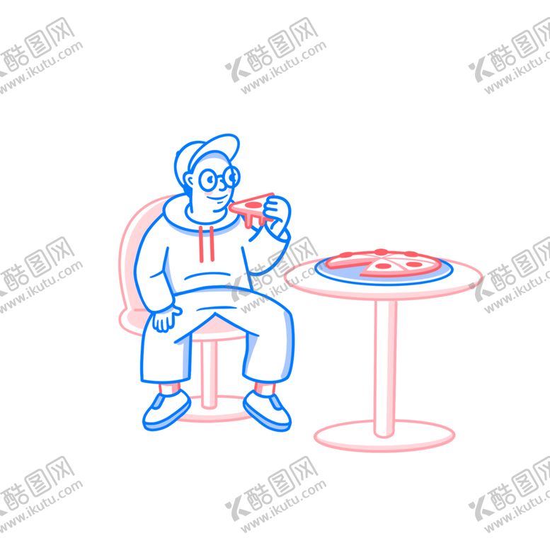 编号：17466506181341284045【酷图网】源文件下载-吃披萨的男孩