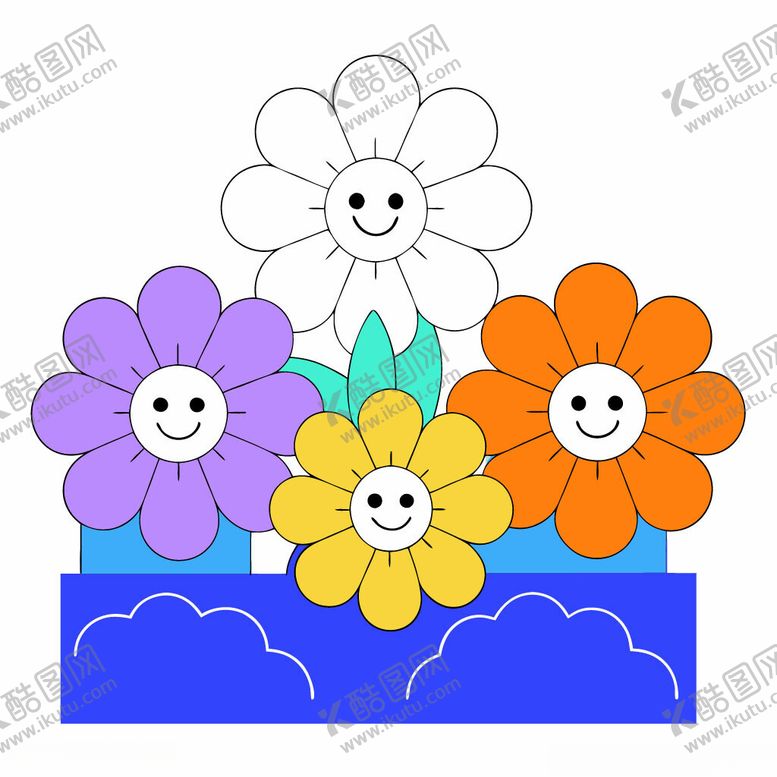 编号：66269302230508014106【酷图网】源文件下载-可爱卡通花朵插画