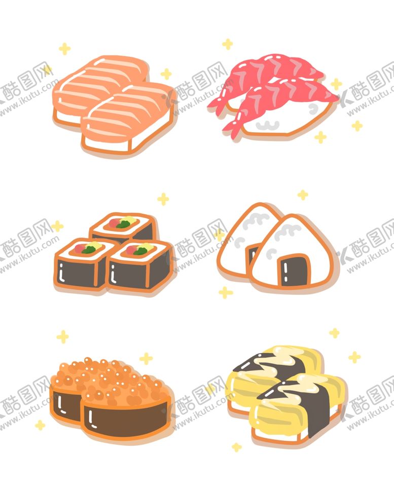 编号：80350001200540354368【酷图网】源文件下载-卡通手绘寿司