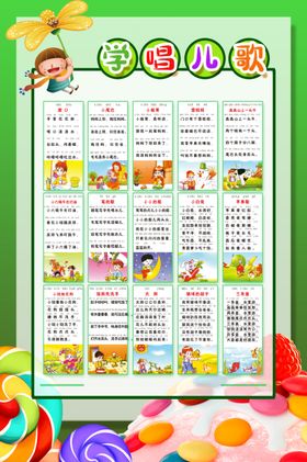 超可爱版幼儿园看图学儿歌海报