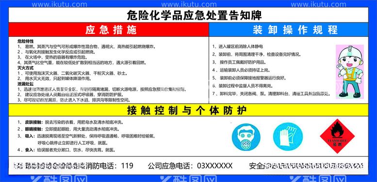 编号：25787011251517094861【酷图网】源文件下载-危险化学品应急处置告知牌