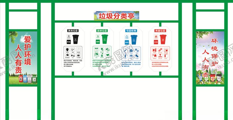 编号：33211606260612492521【酷图网】源文件下载-垃圾分类亭