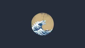 彩色海浪插画背景