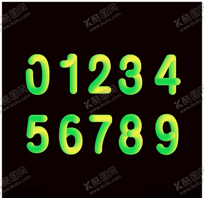 编号：47938507010302402715【酷图网】源文件下载-绿色数字