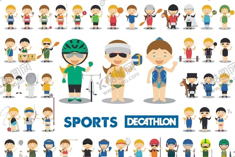 编号：45578609292138171892【酷图网】源文件下载-卡通运动形象