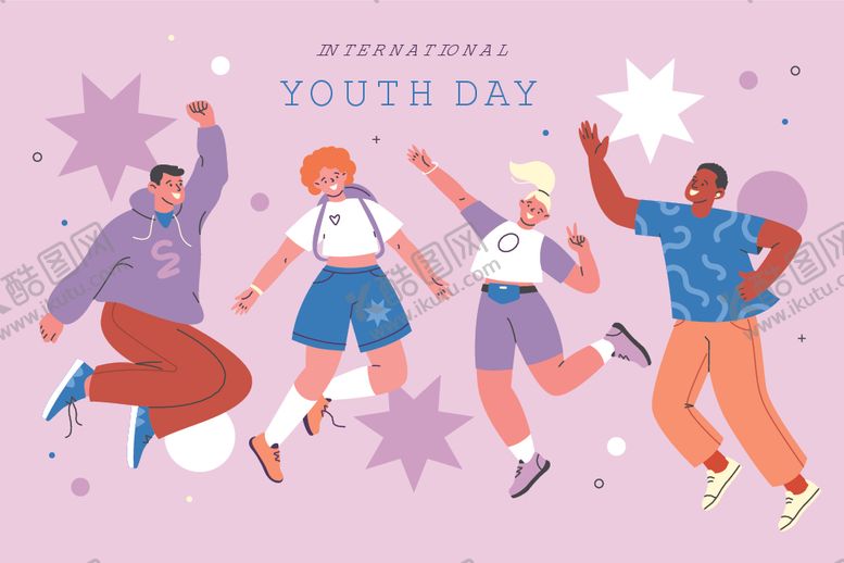 编号：33282010312226413646【酷图网】源文件下载-青年节活力青年欢乐跳跃