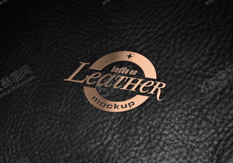黑色皮质立体LOGO样机logo展示logo智能贴图logo
