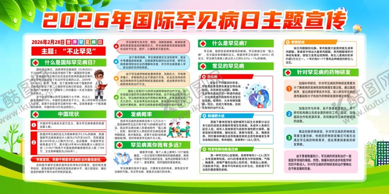 编号：31025904052312313518【酷图网】源文件下载-2026国际罕见病日宣传栏