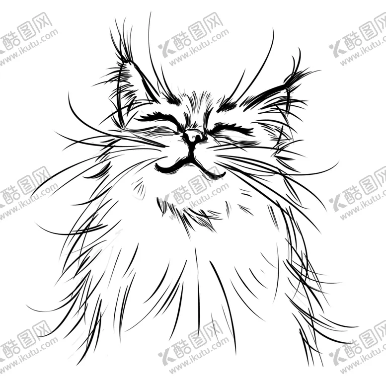 编号：71671402170858284855【酷图网】源文件下载-卡通黑白简笔猫