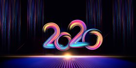 2020炫彩字体科技背景