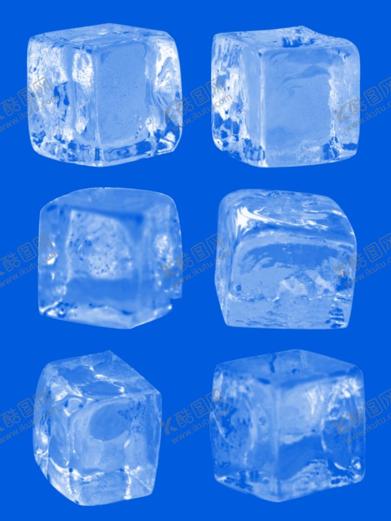编号：66567404221550582798【酷图网】源文件下载-蓝色背景下的透明冰块