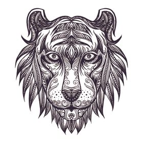 黑白线描动物