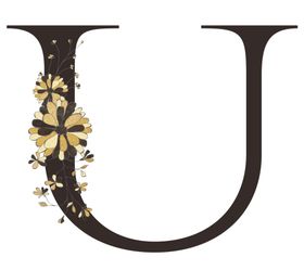 手绘花叶字母