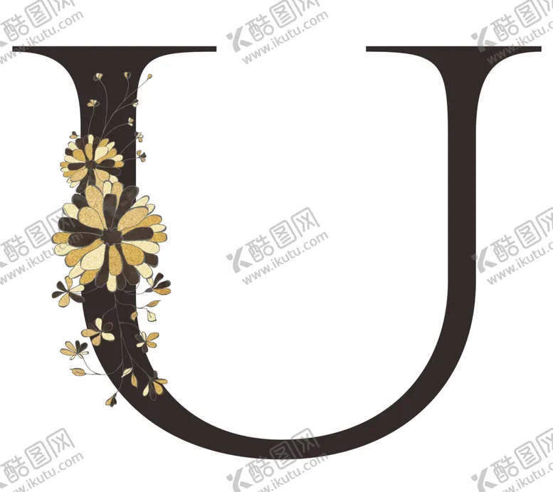 编号：86681406260131076853【酷图网】源文件下载-手绘花叶字母