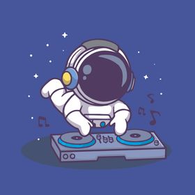 可爱宇航员卡通矢量儿童插画外星人班级文化墙月亮月球
