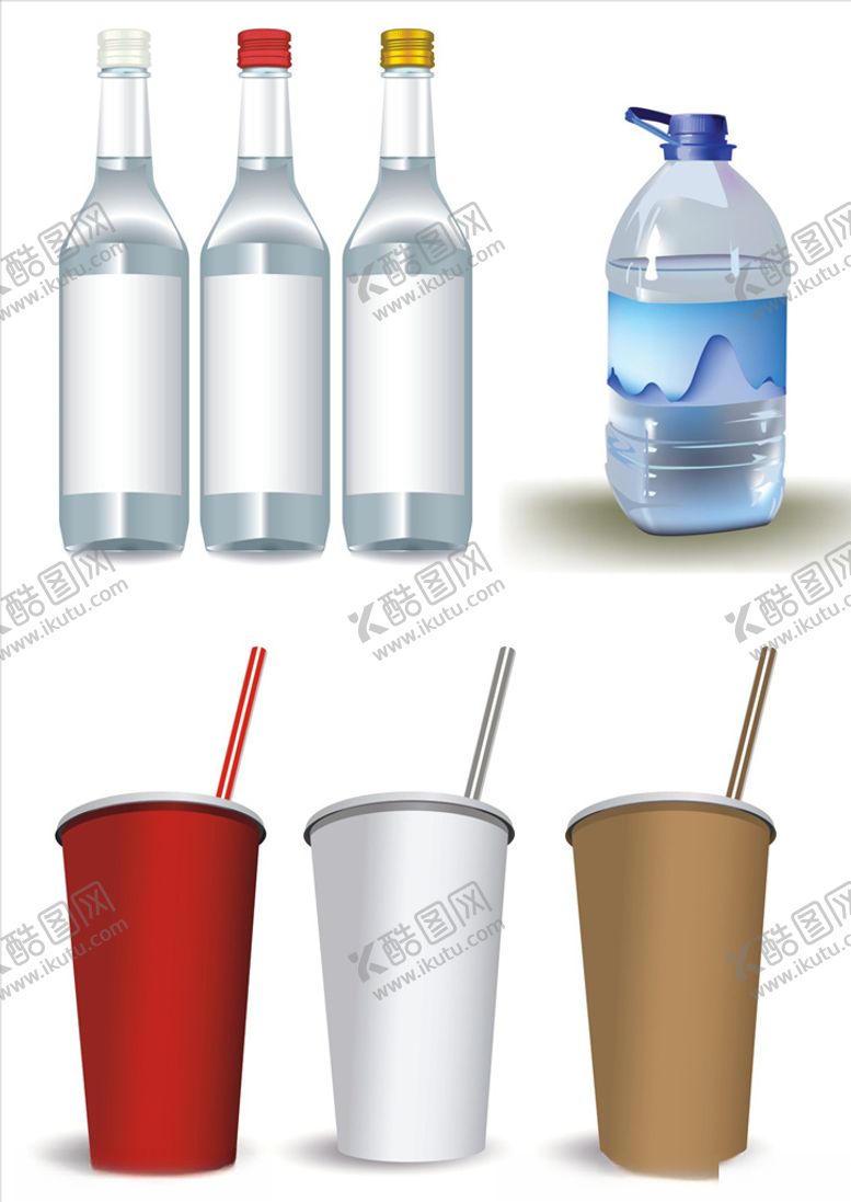 编号：77152809170651072090【酷图网】源文件下载-酒瓶果汁奶茶纸杯