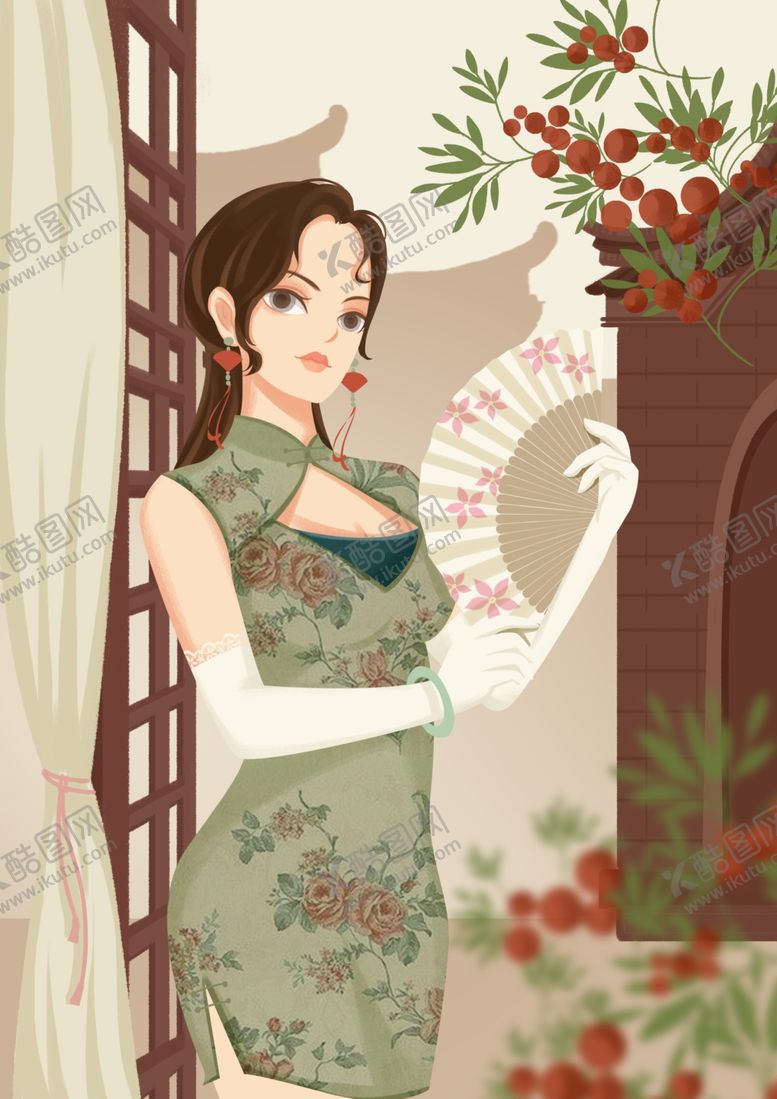 编号：16415304191523215969【酷图网】源文件下载-旗袍海报
