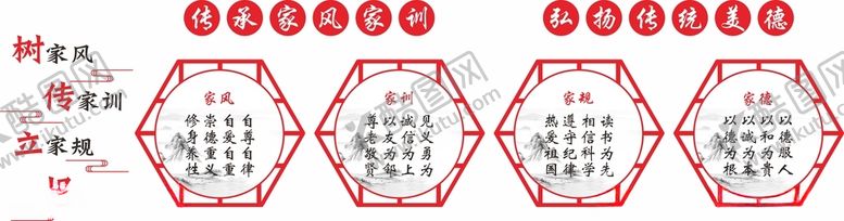 编号：30651412100751329194【酷图网】源文件下载-家风家训文化墙
