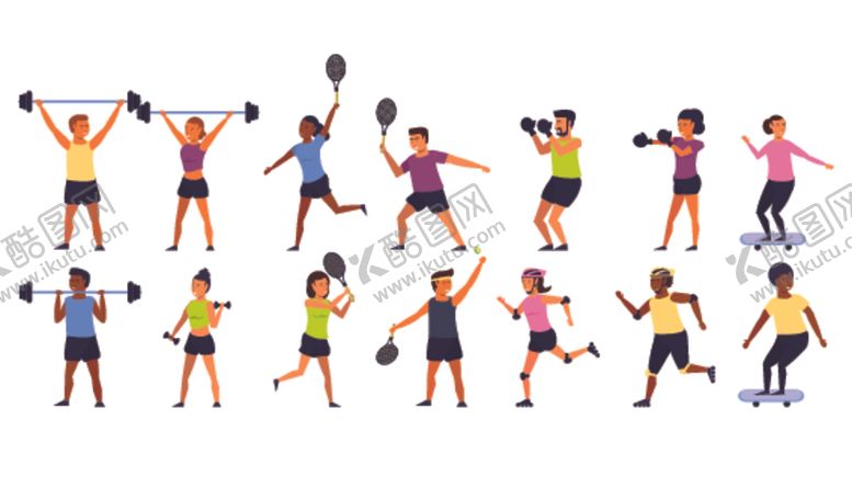 编号：29942809161014113553【酷图网】源文件下载-运动主题扁平化插画