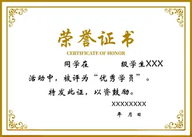 荣誉证书模版展览获奖单位企业