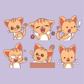 可爱猫咪多样表情插画