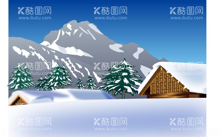 编号：77745503220408055689【酷图网】源文件下载-矢量风景插画雪景