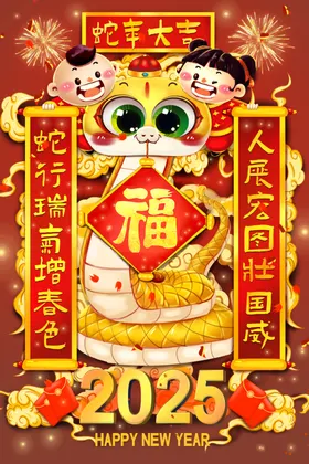 蛇年2025书法台历封面2025台历封面大吉