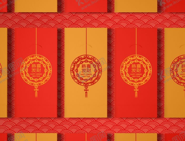 编号：82745107022024366378【酷图网】源文件下载-红色中国风复古花纹红包设计