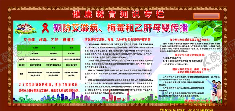 编号：24685510230550452093【酷图网】源文件下载-艾滋病梅毒乙肝健康宣传栏