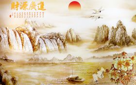 山水画背景墙