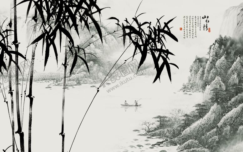 编号：28159609130002035480【酷图网】源文件下载-山水情中式电视背景墙