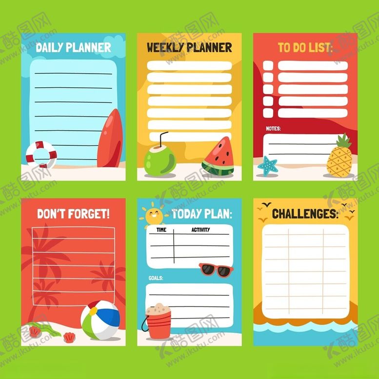 编号：54704811180123169069【酷图网】源文件下载-多彩儿童活动计划表模板