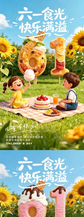 六一儿童节美食甜品海报