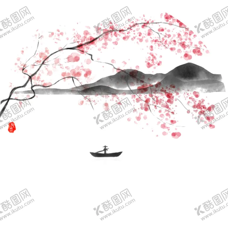 编号：82629106241240331479【酷图网】源文件下载-中国风水墨梅