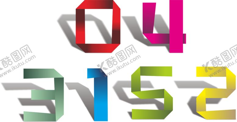 编号：87684309261213537703【酷图网】源文件下载-折纸数字