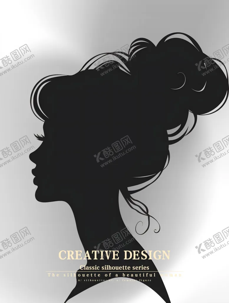 编号：63303402150029224105【酷图网】源文件下载-美女头像剪影素材