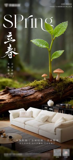沙发二十四节气立春海报设计