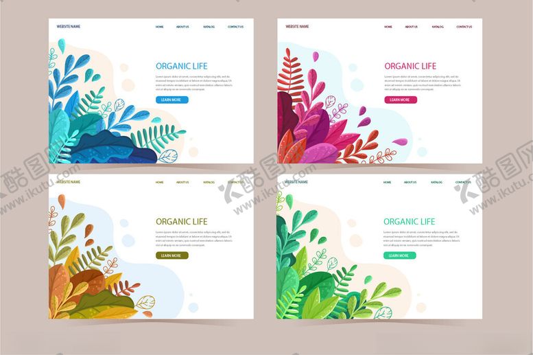 编号：68862410051313285666【酷图网】源文件下载-水彩叶子展板