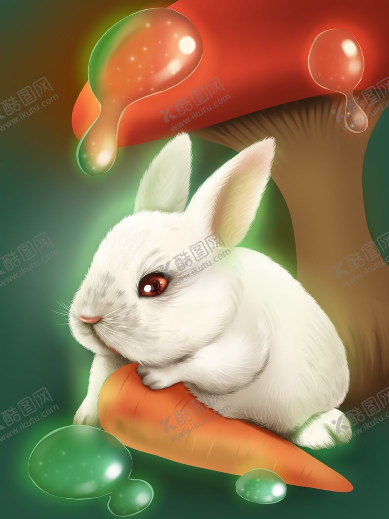 编号：30603109110701067562【酷图网】源文件下载-梦觉插画兔子