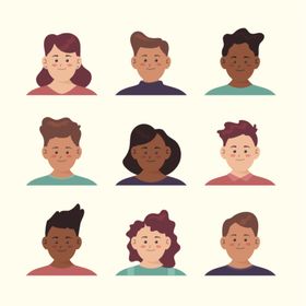 卡通人物头像男生女生简笔画简约大方