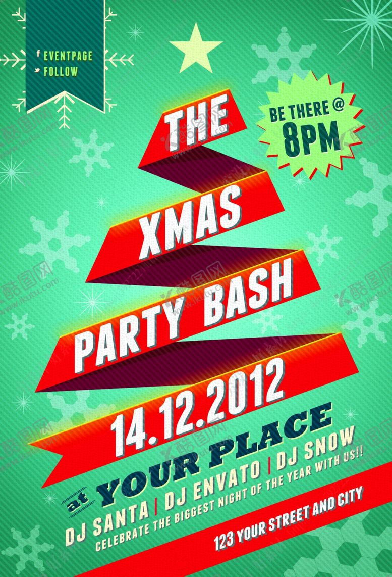 编号：93588009191142286286【酷图网】源文件下载-圣诞节海报