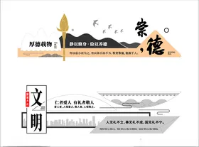 传统文化墙读书国学教育古训古代人物