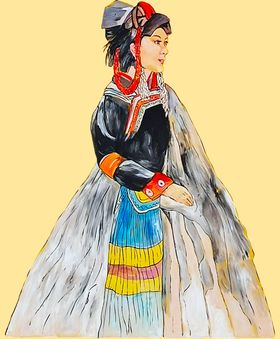 彝族美女图案