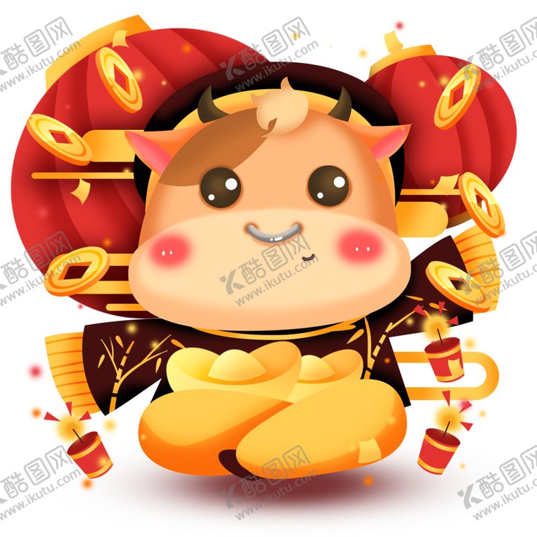 编号：80712405160059282205【酷图网】源文件下载-牛卡通形象(66)