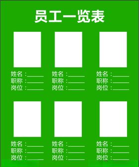 药房员工一览表
