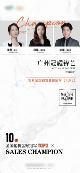 房地产销售团队排名月度刷屏单图 