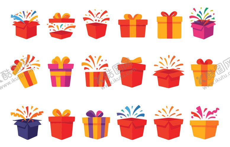 编号：60806211250151118963【酷图网】源文件下载-礼品盒图案